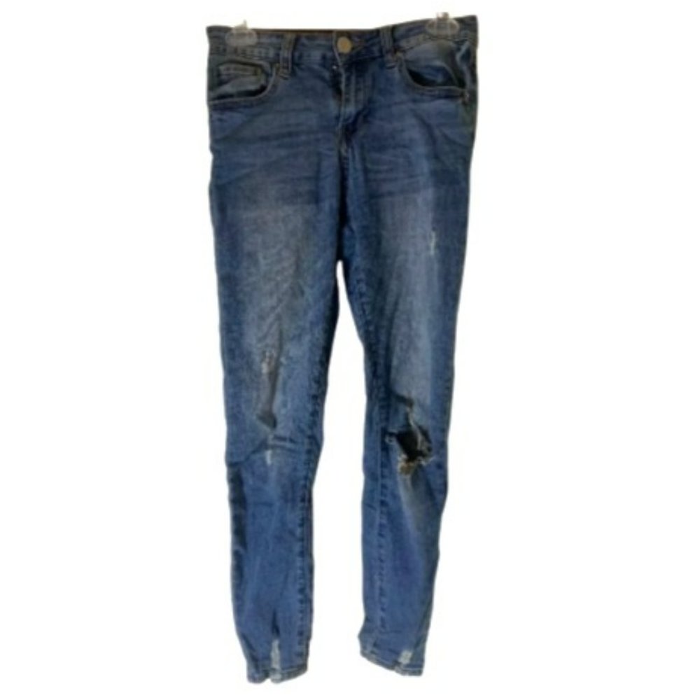 Ashley Mason Jeans Size 1 Skinny Classic Wash Torn Distressed Denim